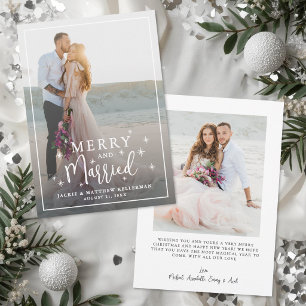 Merry And Married Elegant Photo Holiday Card