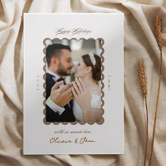 Merry and married firsr christmas holiday card