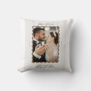 Merry and married first christmas throw pillow
