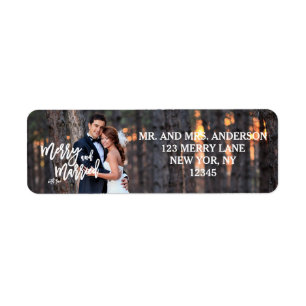 Merry and Married Hand Script   Holiday Photo