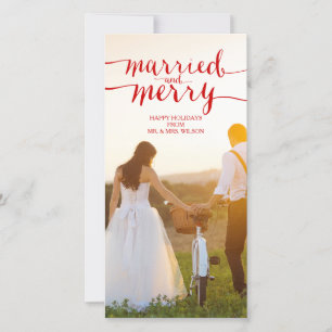 MERRY AND MARRIED   HOLIDAY PHOTO CARD