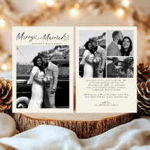 Merry and Married Newlywed 4 Photos Christmas