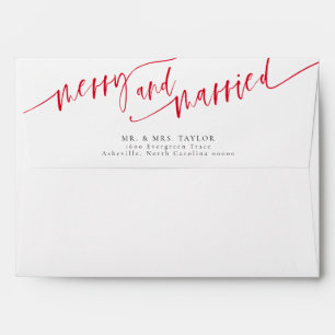 Merry And Married Newlywed Christmas Envelope