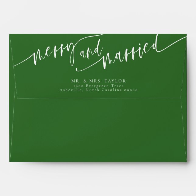 Merry And Married Newlywed Christmas Envelope (Back (Top Flap))