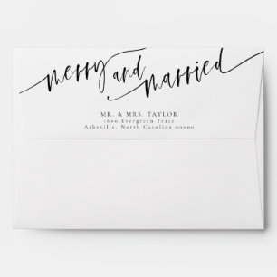 Merry And Married Newlywed Christmas Envelope