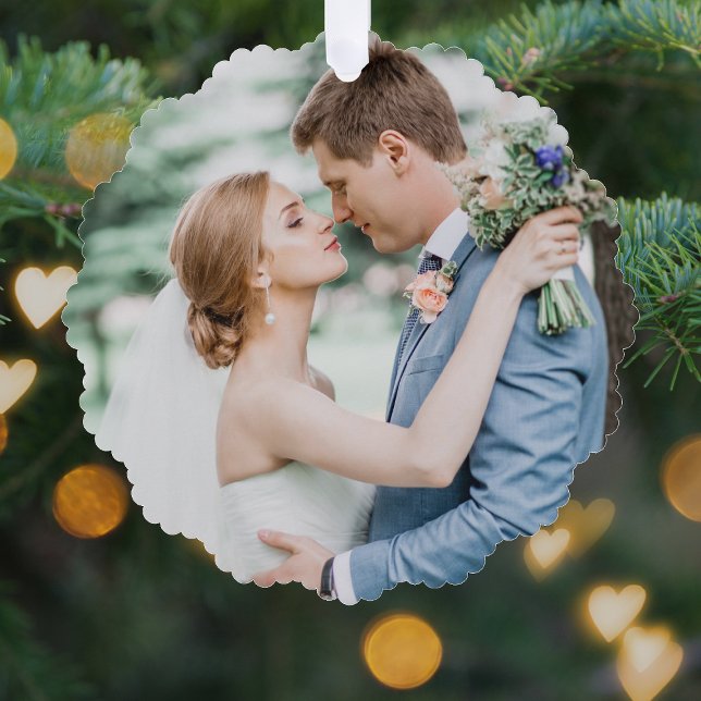 Merry and Married | Newlyweds First Christmas Ornament Card (Creator Uploaded)