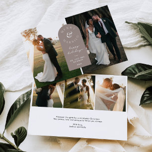 Merry and Married Wedding Photo Holiday Card