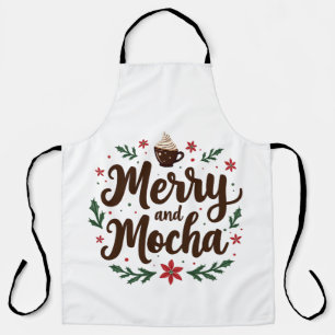 Merry and Mocha Drink Christmas Coffee Xmas  Apron
