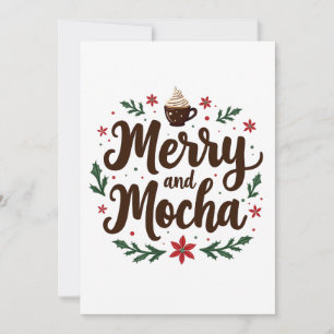 Merry and Mocha Drink Christmas Coffee Xmas Invitation