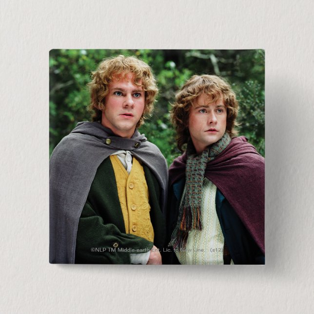 Merry and Peregrin 2 Inch Square Button (Front)