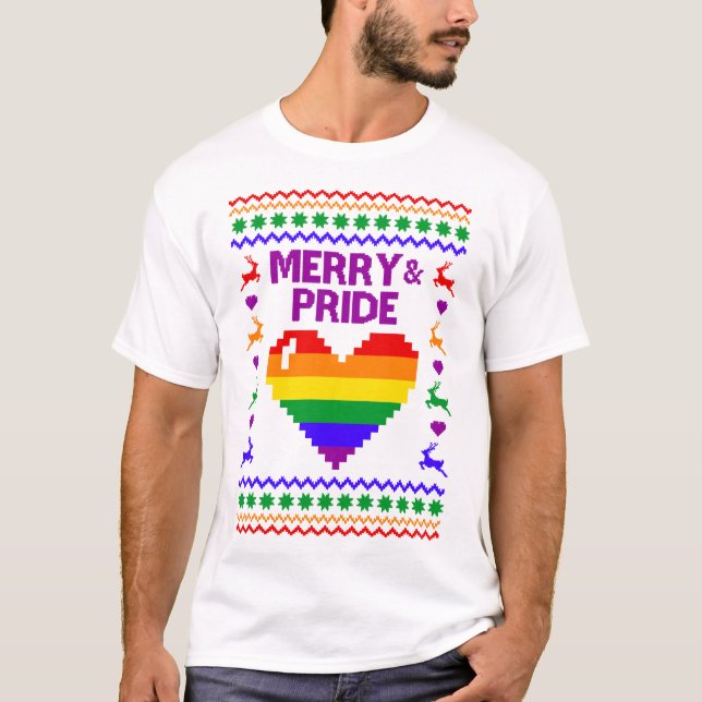 Merry And Pride LGBT Ugly Sweater (Front)