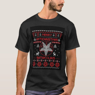 Merry Antichristmas Satan Claus Ugly Sweater Graph