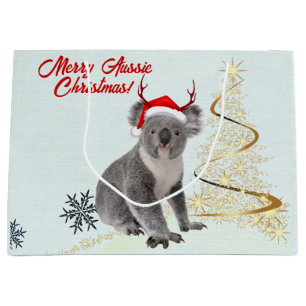 Merry Aussie Christmas Koala bear  Large Gift Bag