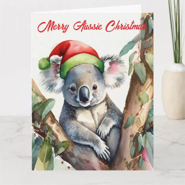 Merry Aussie Christmas Koala  Card (Front)