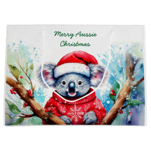 Merry Aussie Christmas Koala  Large Gift Bag
