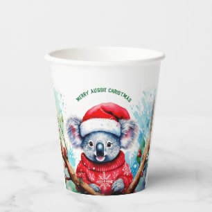 Merry Aussie Christmas Koala Paper Cups