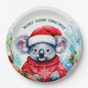 Merry Aussie Christmas Koala  Paper Plate