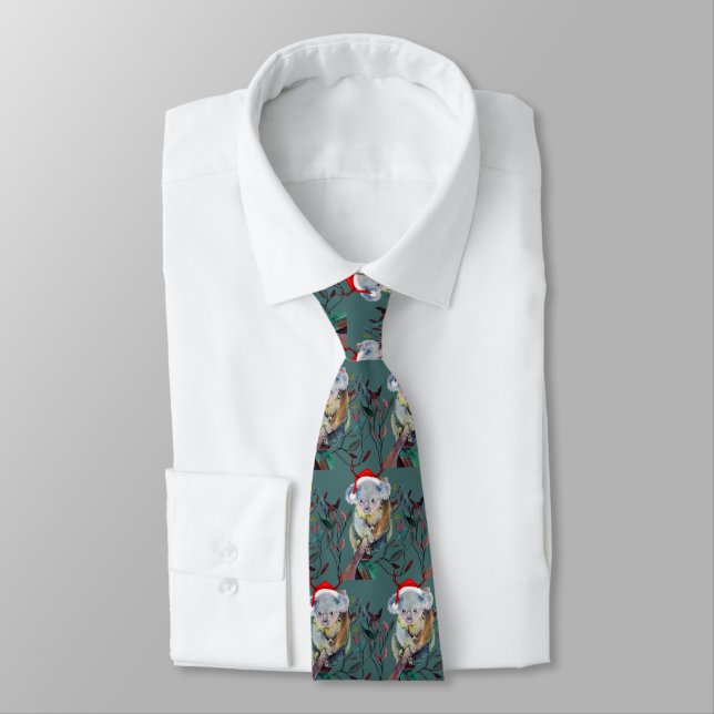 Merry Aussie Christmas Koala  Tie (Tied)