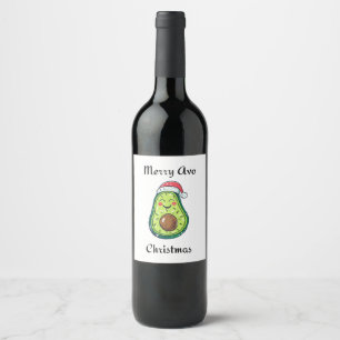Merry Avo Christmas Wine Label