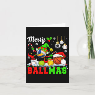 Merry Ballmas Xmas Santa Elf Volleyball Basketball Card