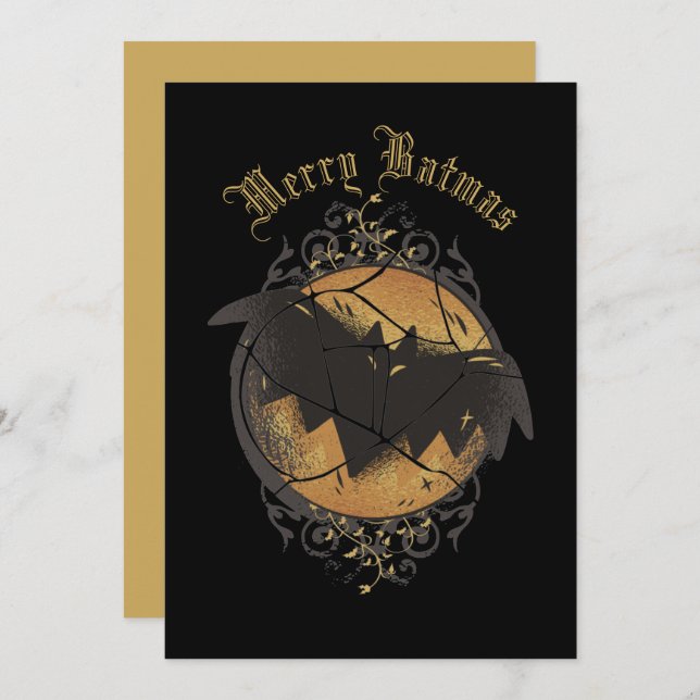 Merry Batmas Bat Christmas Holiday Card (Front/Back)