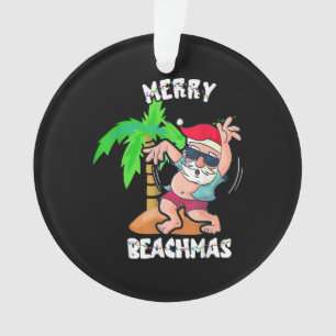 Merry Beach Christmas In July Funny Santa Xmas Poo Ornament
