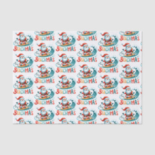 Merry Beachmas Christmas In July Retro Design Tissue Paper