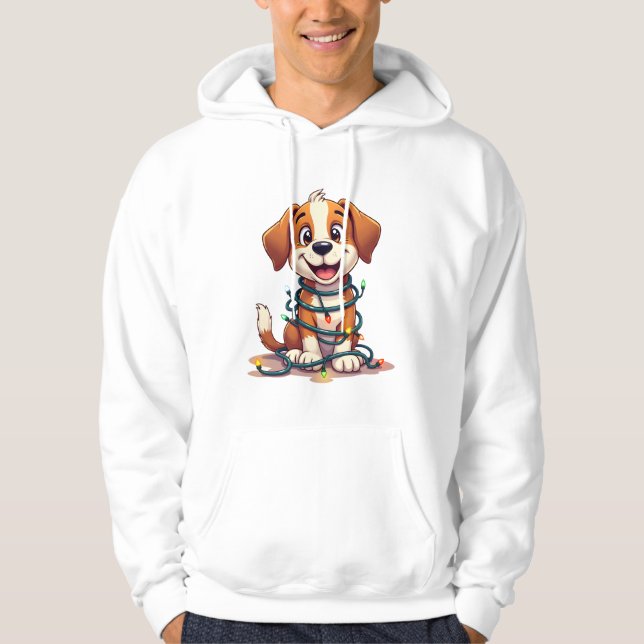 Merry Beagle Lights Hoodie (Front)