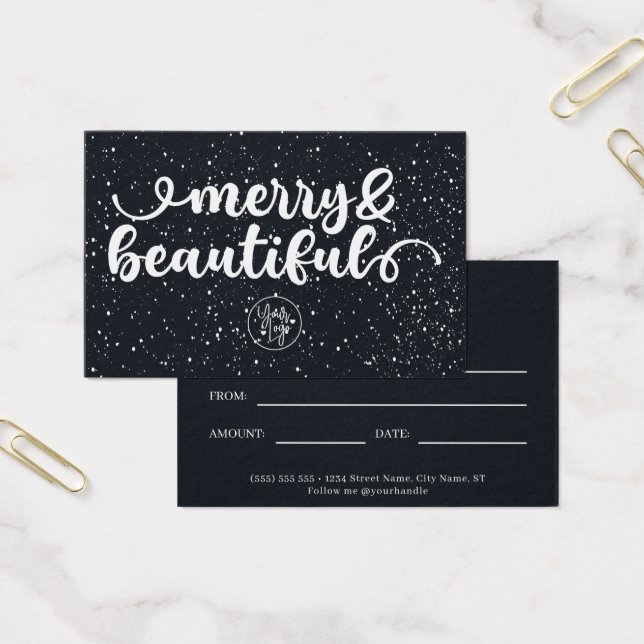 Merry & Beautiful Holiday Certificat cadeau de vac (Bureau)