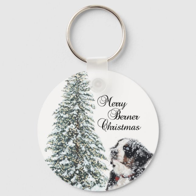 Merry Berner Christmas Keychain (Front)