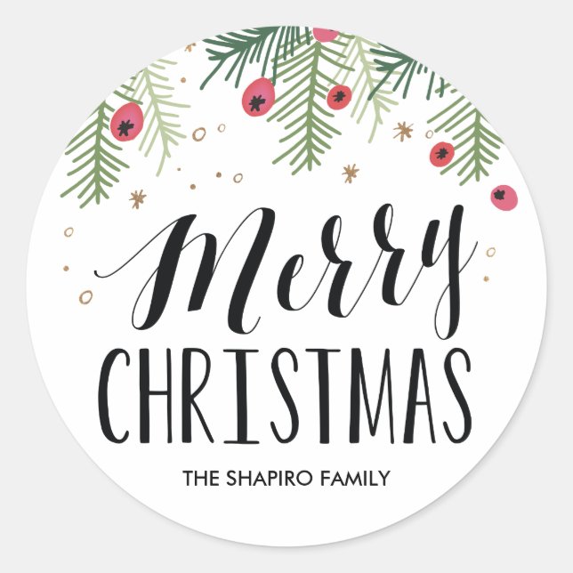 Merry Berry Collection Classic Round Sticker (Front)