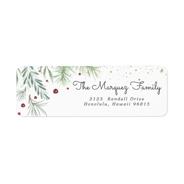 Merry Berry | Étiquettes d'adresse de retour de No (Devant)