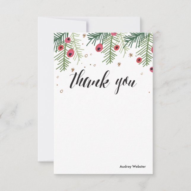 Merry Berry Personalized Thank You Stationery Invitation (Front)