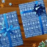 Merry Blue Interfaith Childs Name Chrismukkah Wrapping Paper<br><div class="desc">Personalize this one of a kind Chrismukkah wrapping paper by adding your child's name to the light blue Christmas tree and Hanukkah Menorah pattern and create something really special for under the tree. Designed for interfaith families who celebrate both Christian and Jewish holidays, this cute wrapping paper with pale blue...</div>