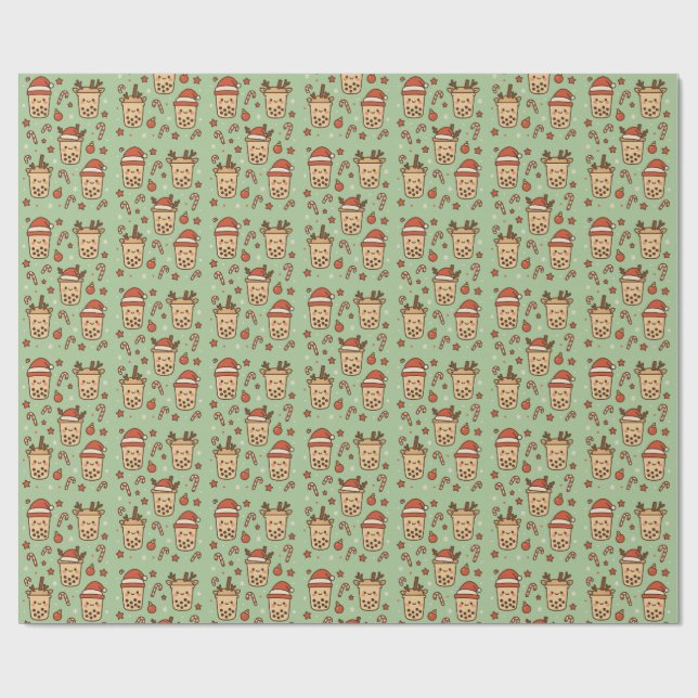 Merry Boba Time Wrapping Paper (Flat)