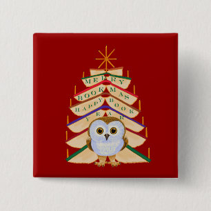 Merry Bookmas 2 Inch Square Button
