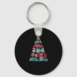 Merry Bookmas Books Ne Tree Funny Reading Lover Ch Keychain
