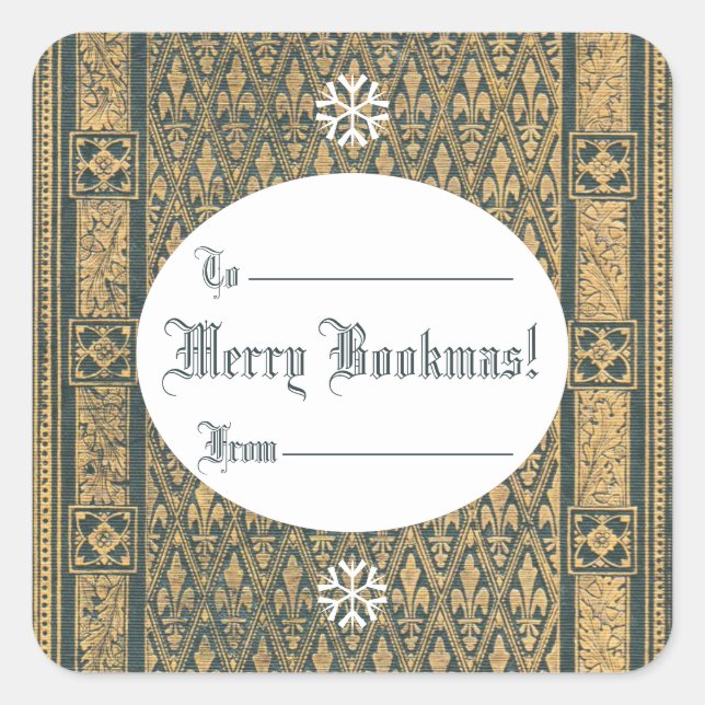 Merry Bookmas! Christmas Books Square Sticker (Front)