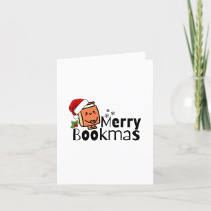 Merry Bookmas Funny Christmas Book Lover Gift  Holiday Card