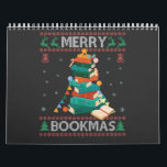 Merry Bookmas Funny Ugly Xmas Sweater Library Gift Calendar<br><div class="desc">funny, gift, birthday, library, bookwarm, reading, ugly, sweater, festive, sleigh, book</div>