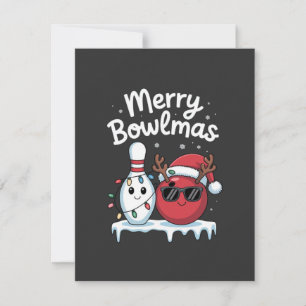 Merry Bowlmas Bowl Wearing Santa Hat Bowl Sport Lo Card