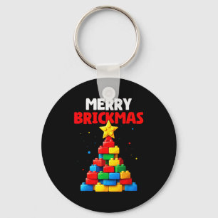 Merry Brickmas Block Building Builder Brick Master Keychain