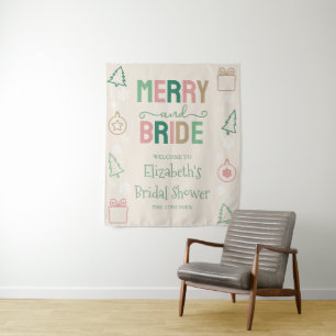 Merry & Bride Christmas Bridal Shower Tapestry