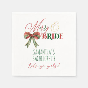 Merry & Bride Winter Christmas Bride Bachelorette Napkin