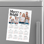 Merry & Bright 3 Family Photo Christmas Calendar<br><div class="desc">Capture the magic of your family Christmas with this modern and stylish photo collage Calendar. Featuring a bold, graphic design with a cheerful "Merry and Bright" sentiment, this Calendar is perfect for showcasing your family's love and joy this holiday season. Personalize it with your favourite photos, names, and message for...</div>
