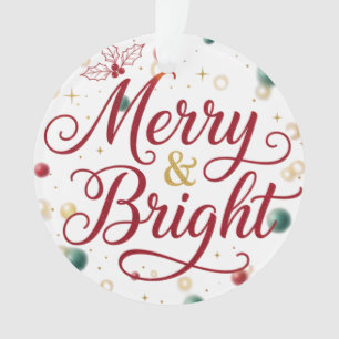 Merry & Bright Acrylic Circle Ornament 