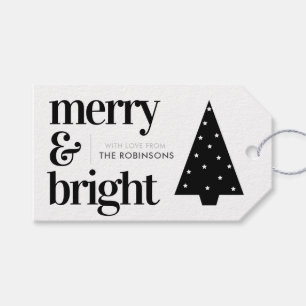 Merry & Bright Black and White Gift Tags