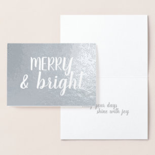 Merry Bright Brushstroke Calligraphy Silver Foil Card
