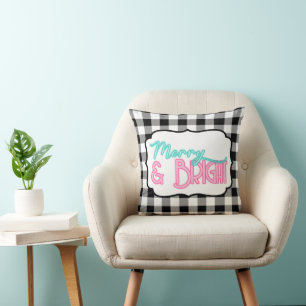 Merry & Bright Buffalo Plaid Throw Pillow