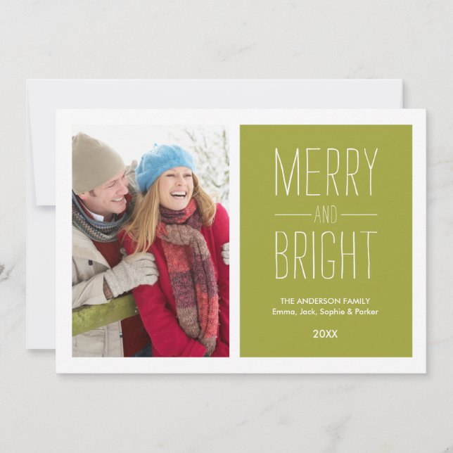 MERRY & BRIGHT  | CARTE PHOTO VACANCES (Devant)